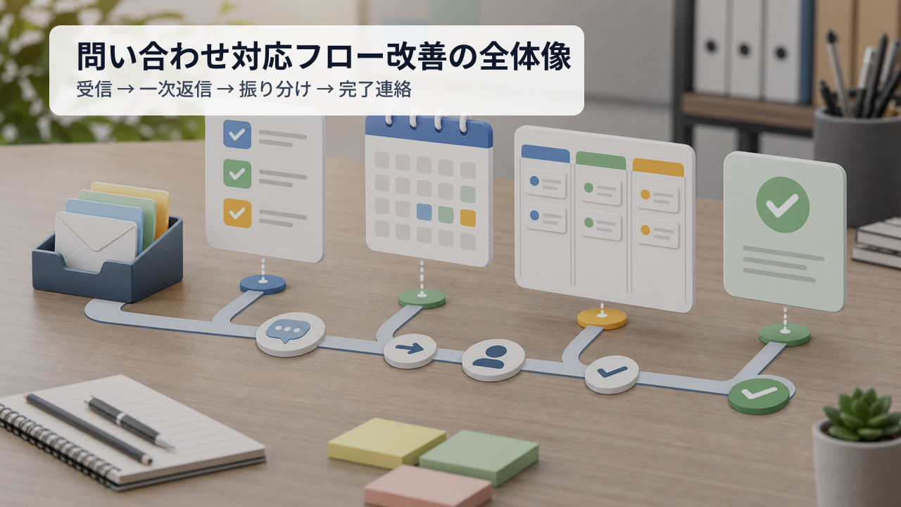 問い合わせ対応フロー改善の図解