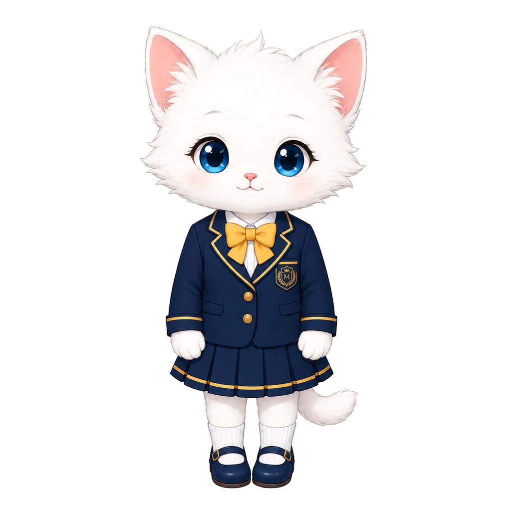ちび猫生徒（りくちゃん）の通常表情