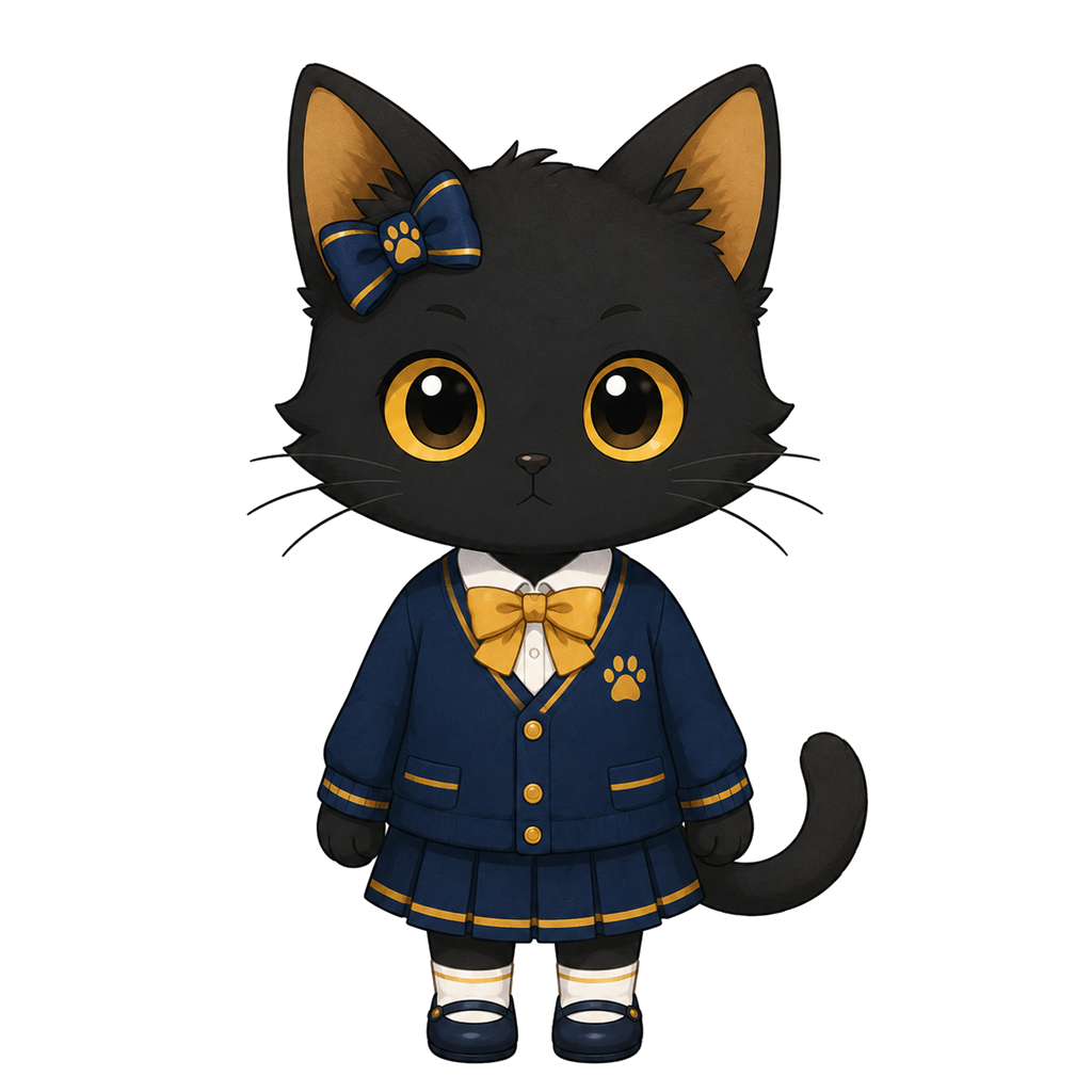 ちび猫生徒（うみちゃん）の通常表情